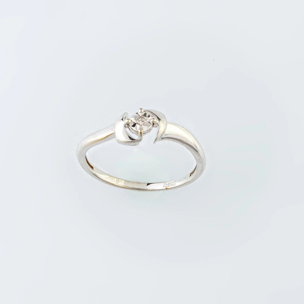 Кольцо с бриллиантом из белого золота 585 пробы