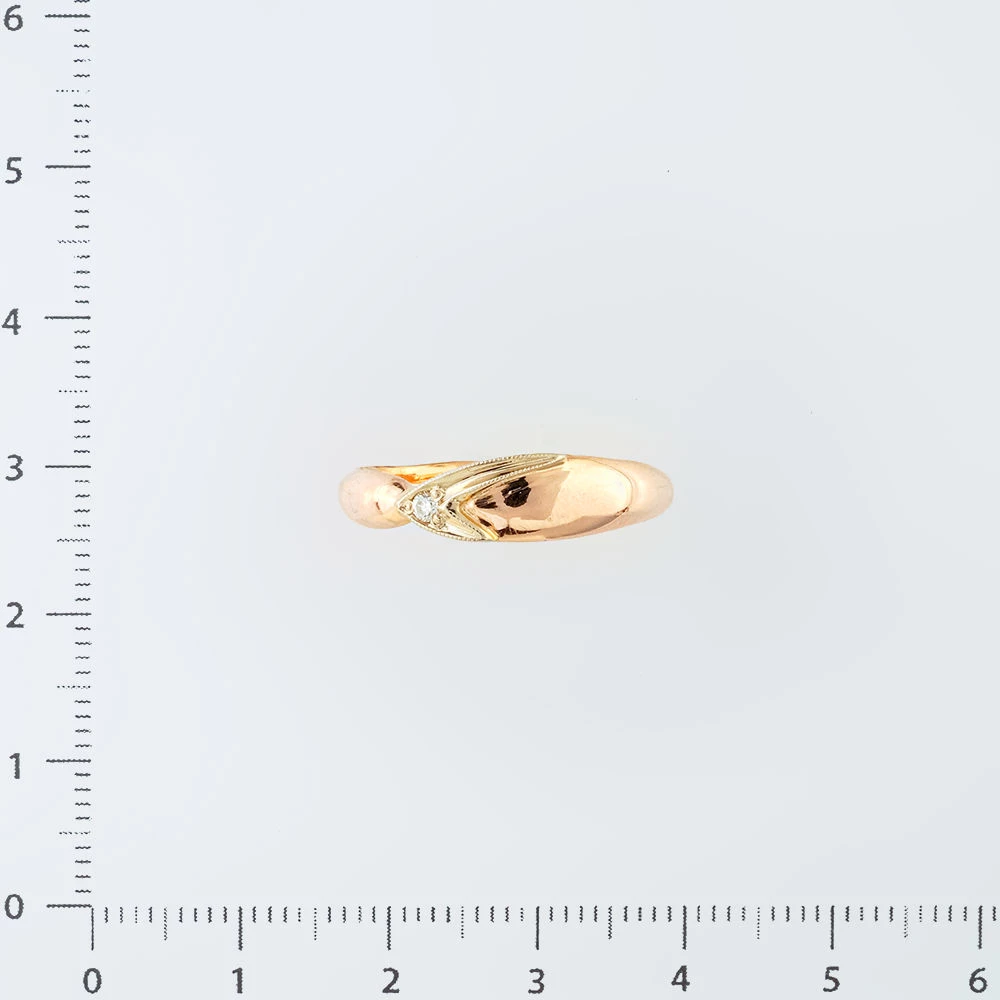 Кольцо с бриллиантом из красного золота 585 пробы