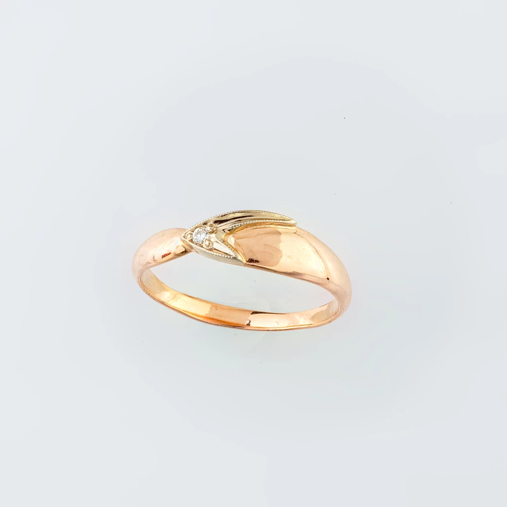 Кольцо с бриллиантом из красного золота 585 пробы