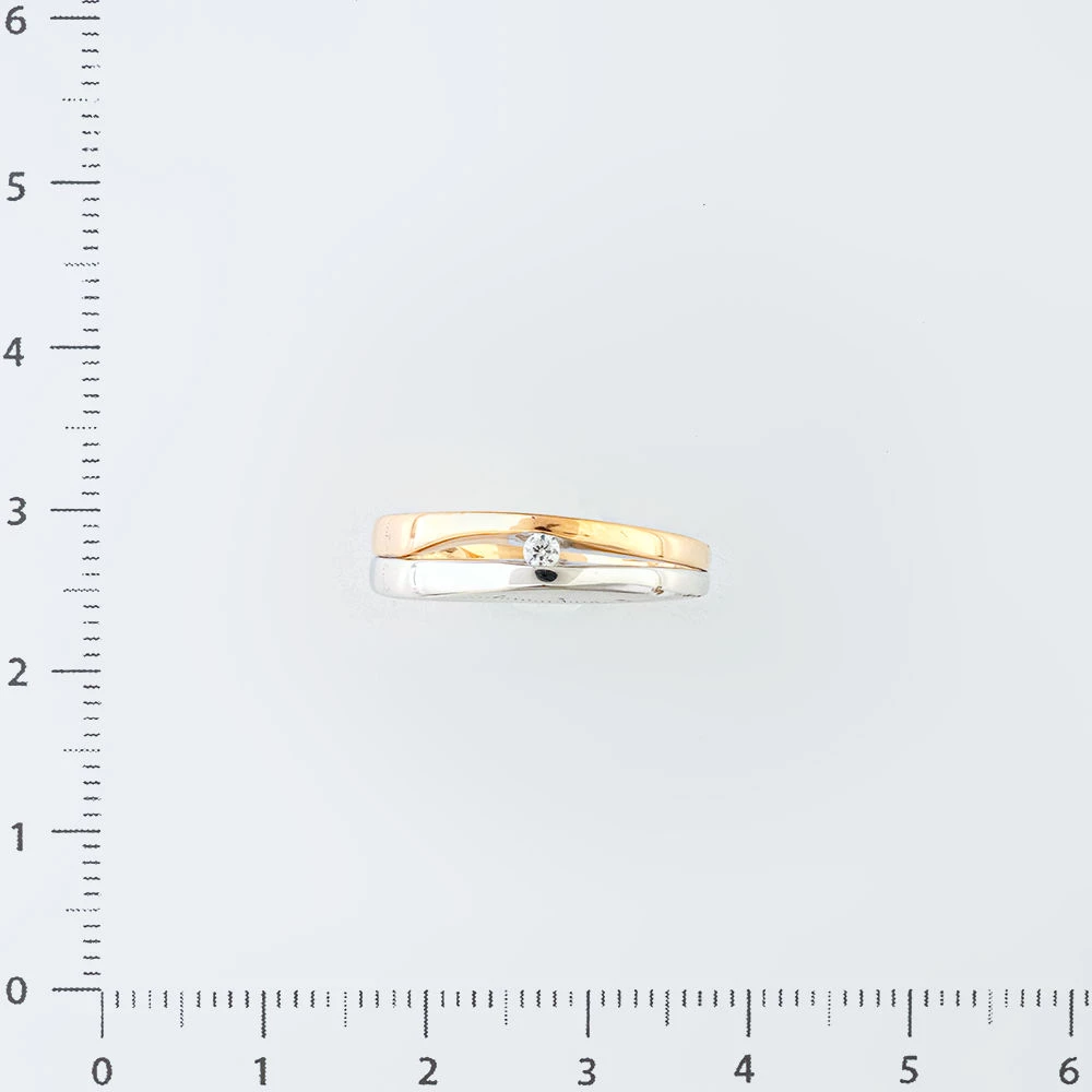 Кольцо с бриллиантом из красного золота 585 пробы