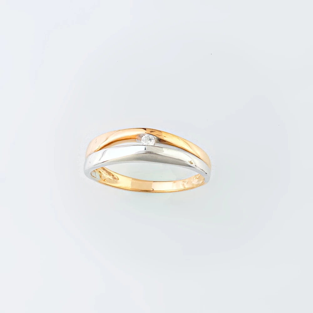 Кольцо с бриллиантом из красного золота 585 пробы