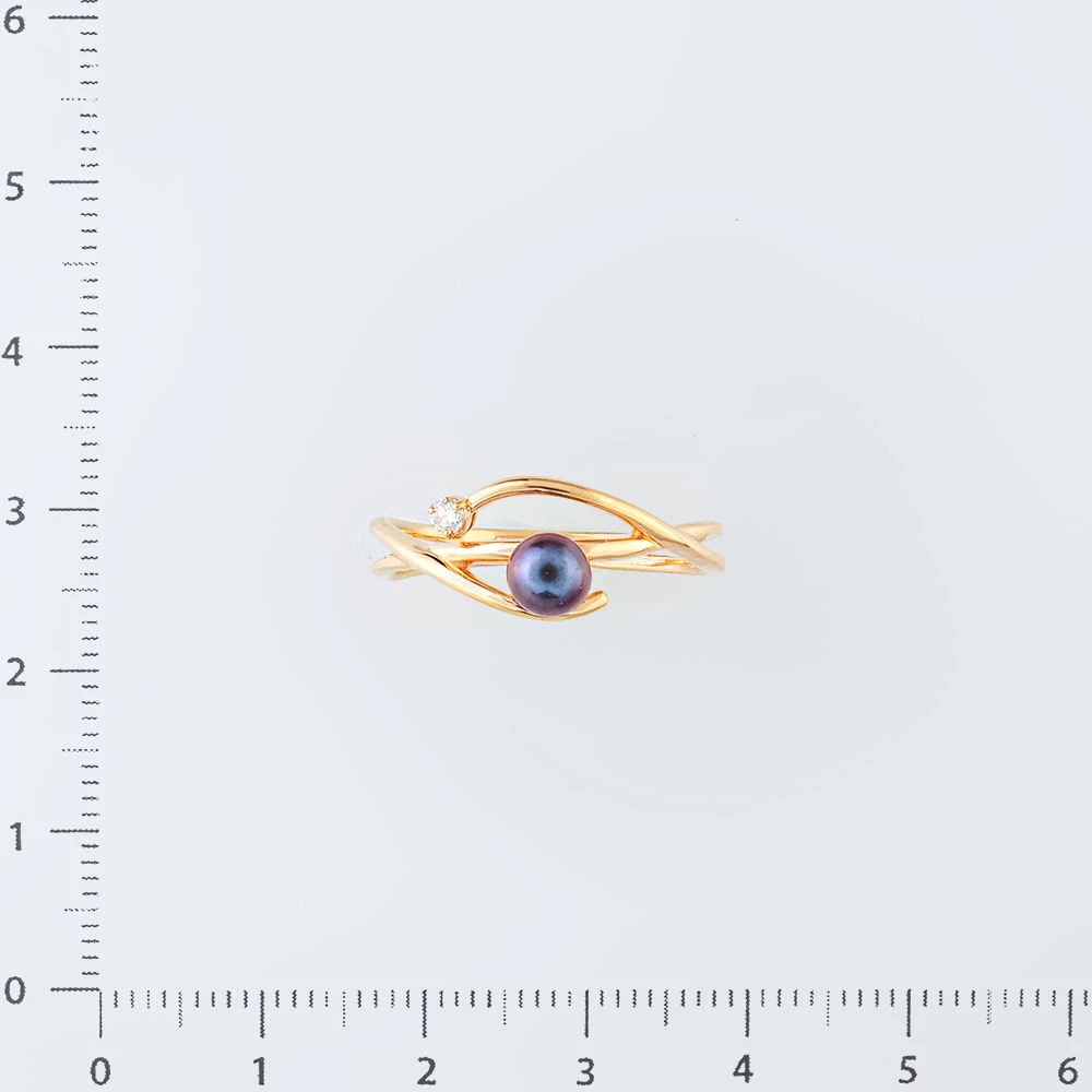 Кольцо с культивированным жемчугом из красного золота 585 пробы Кольцо с культивированным жемчугом из красного золота 585 пробы