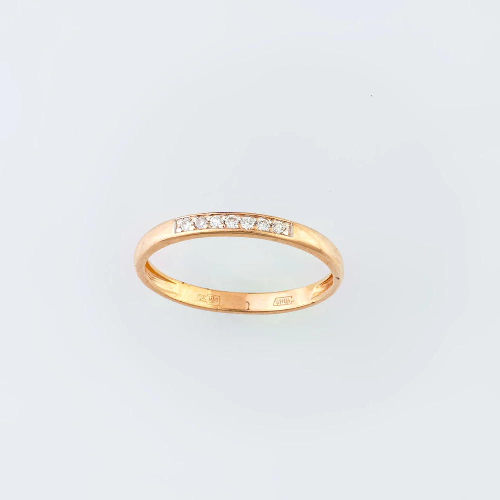 Кольцо с бриллиантом из красного золота 585 пробы