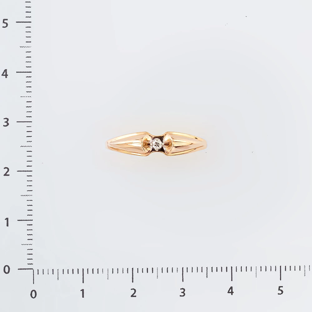 Кольцо с бриллиантом из красного золота 585 пробы