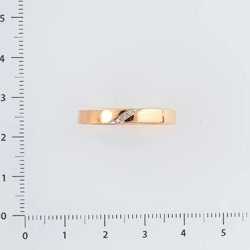 Кольцо с бриллиантом из красного золота 585 пробы