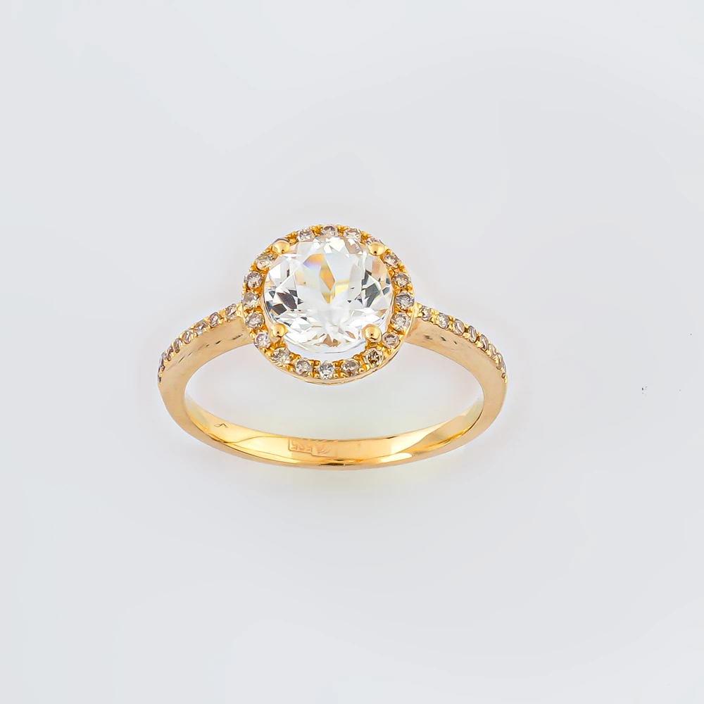 Кольцо с топазом из желтого золота 585 пробы Кольцо с топазом из желтого золота 585 пробы