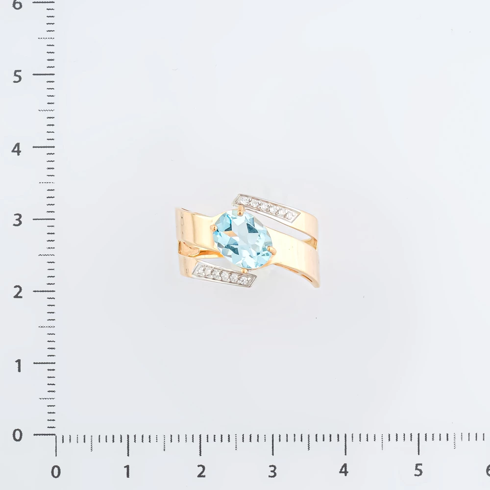 Кольцо с топазом из красного золота 585 пробы Кольцо с топазом из красного золота 585 пробы