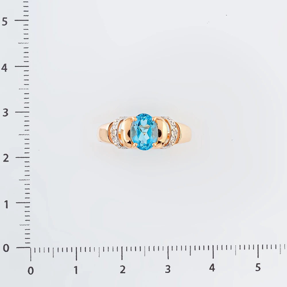 Кольцо с топазом из красного золота 375 пробы Кольцо с топазом из красного золота 375 пробы