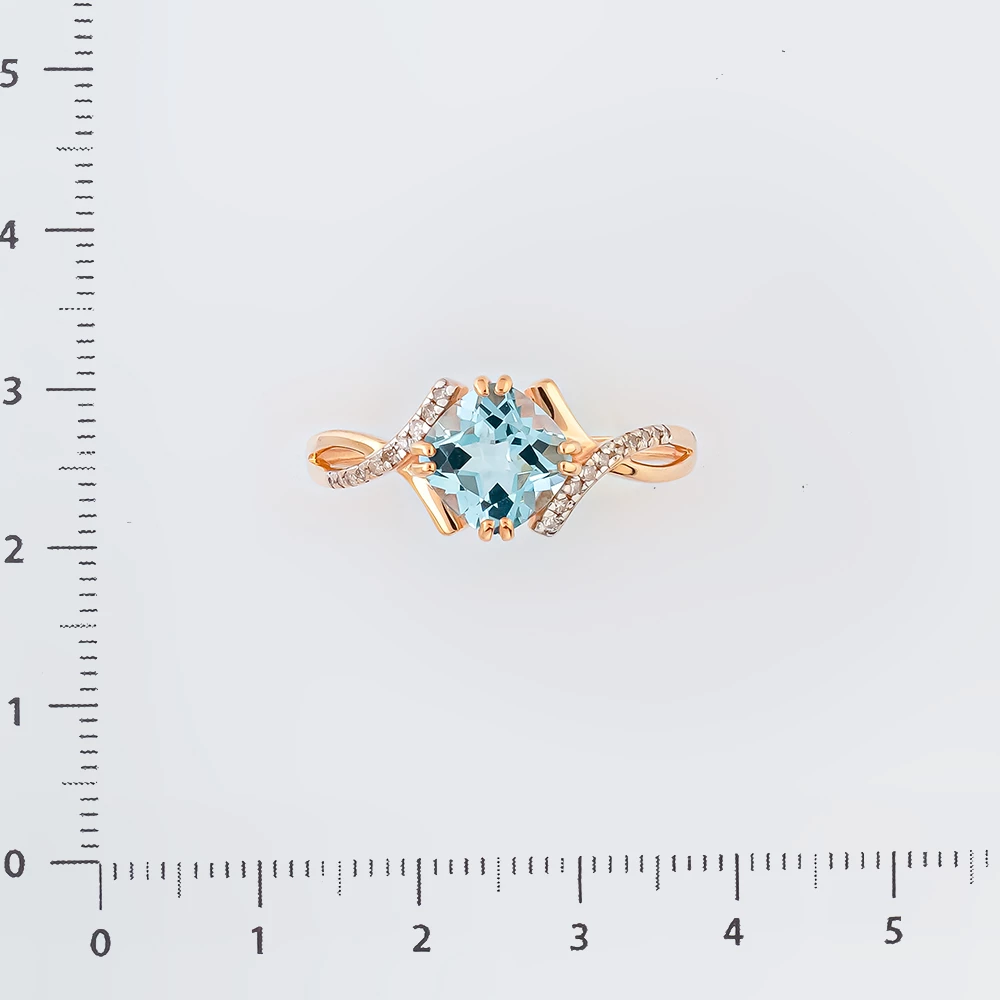 Кольцо с топазом из красного золота 585 пробы Кольцо с топазом из красного золота 585 пробы