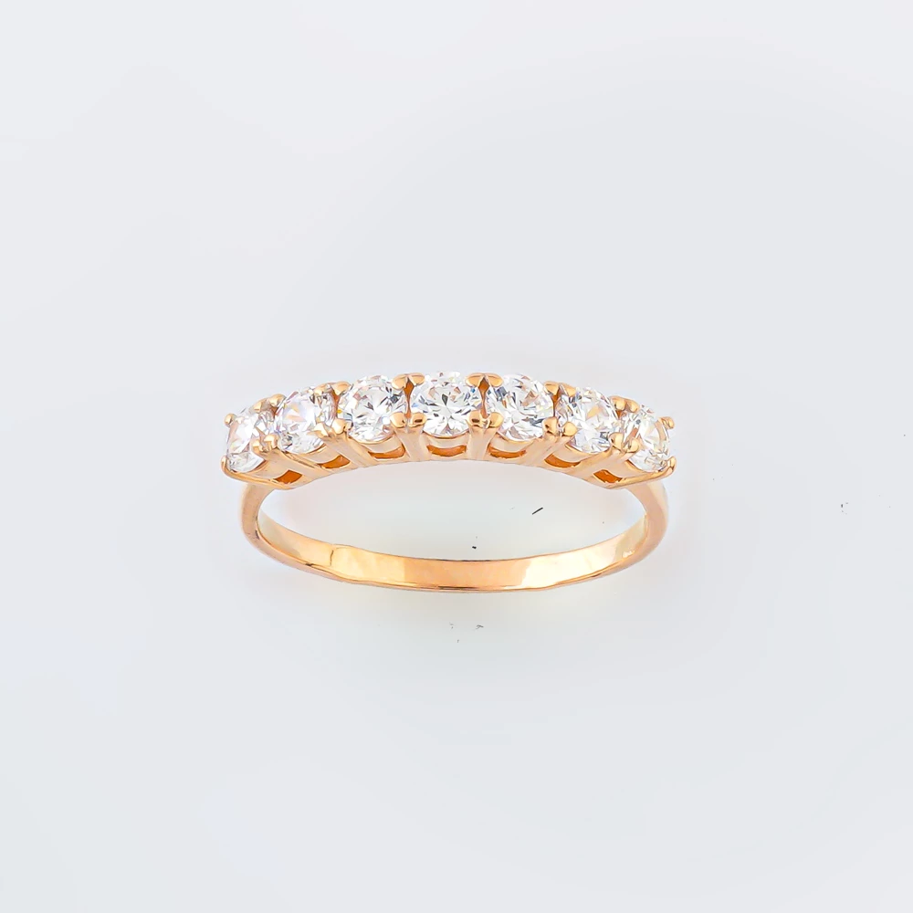 Кольцо с фианитом из желтого золота 585 пробы