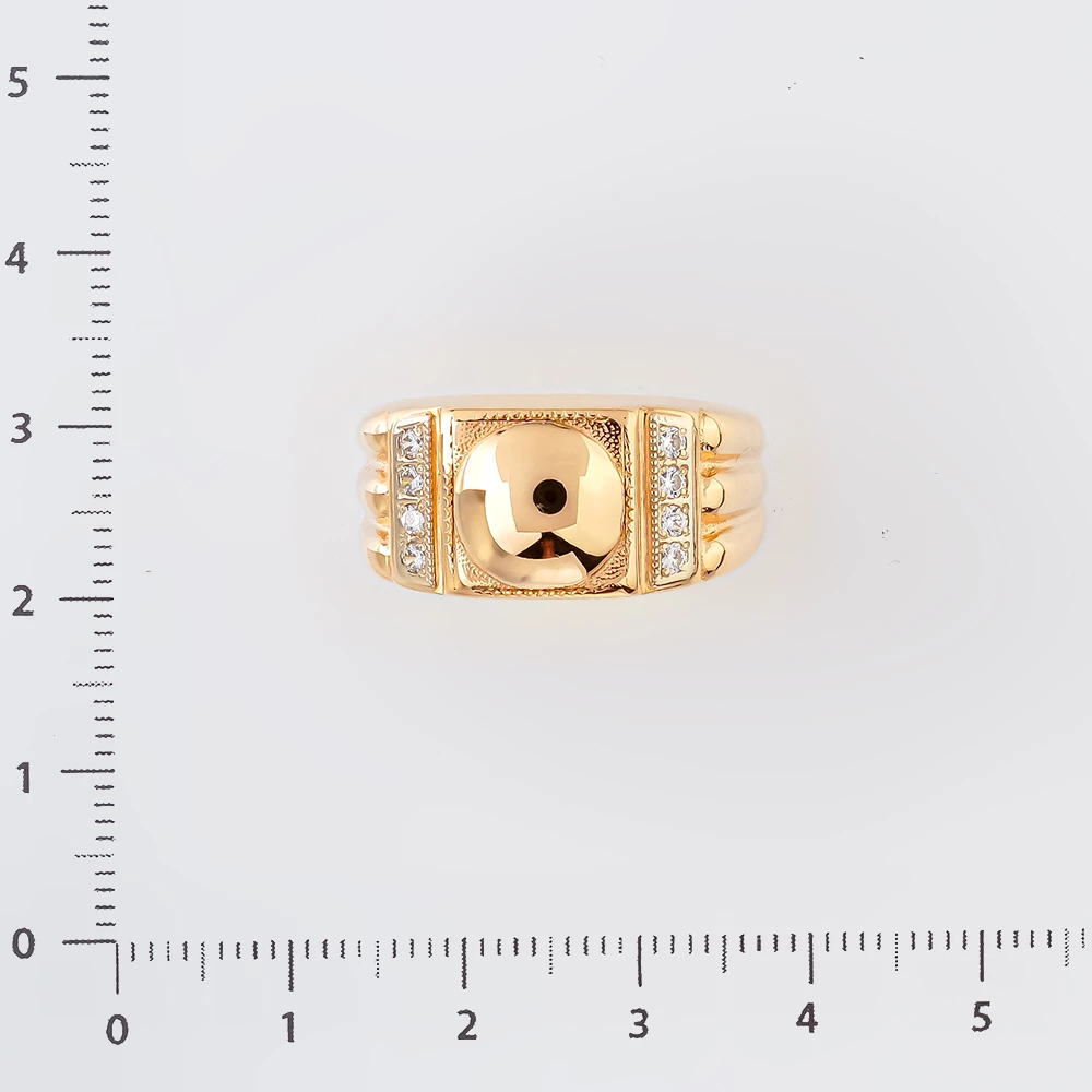 Кольцо с фианитом из красного золота 585 пробы