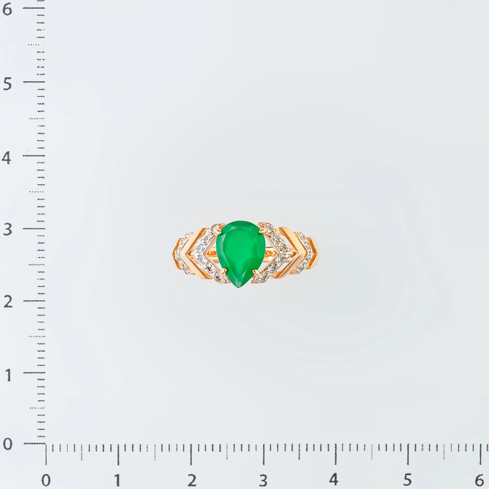 Кольцо с агатом из красного золота 585 пробы Кольцо с агатом из красного золота 585 пробы