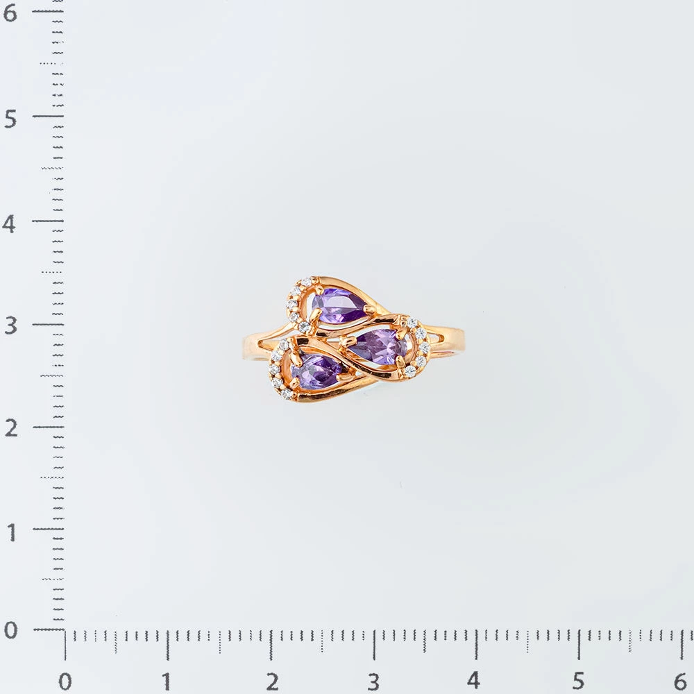 Кольцо с ситаллом из красного золота 585 пробы Кольцо с ситаллом из красного золота 585 пробы