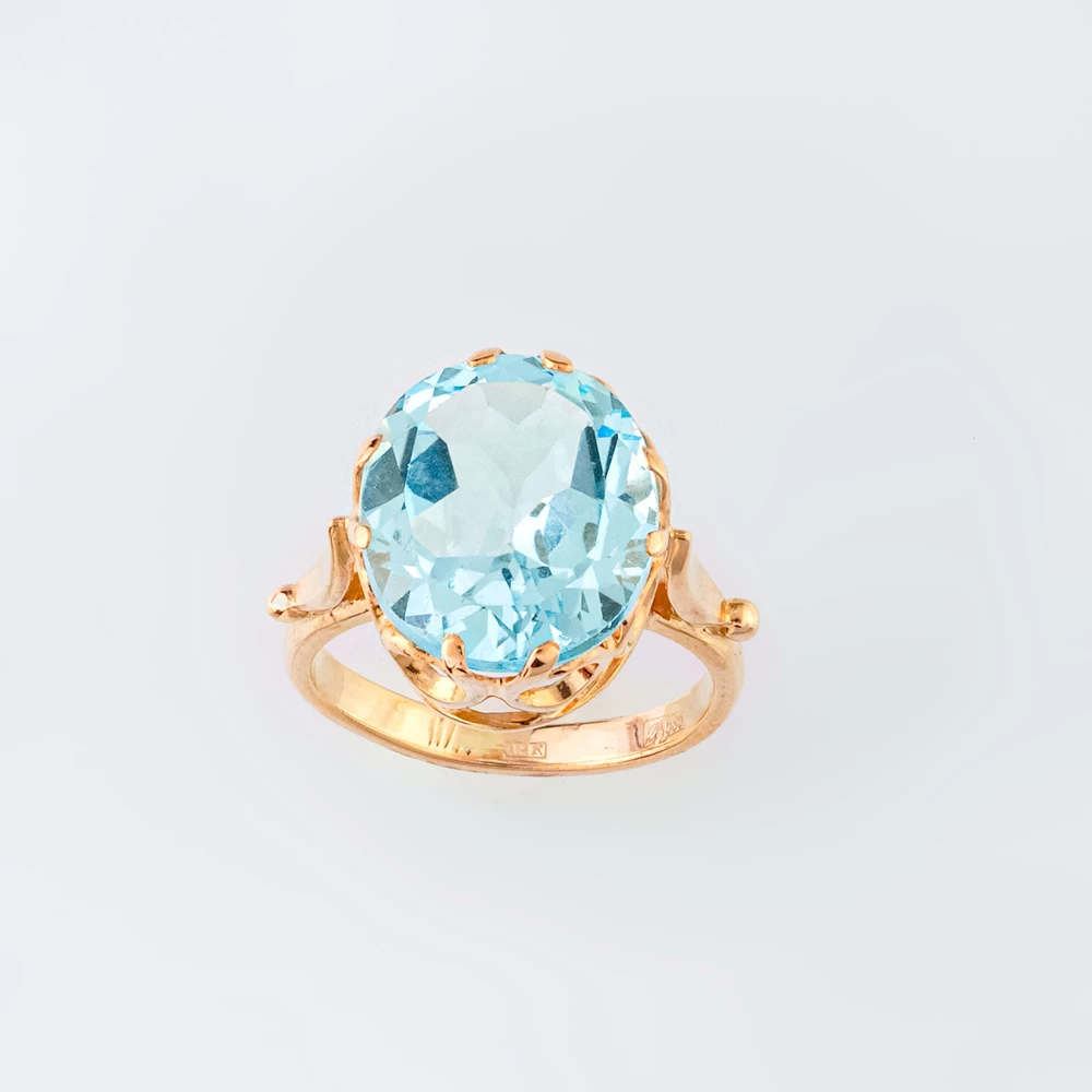 Кольцо с топазом из красного золота 583 пробы Кольцо с топазом из красного золота 583 пробы