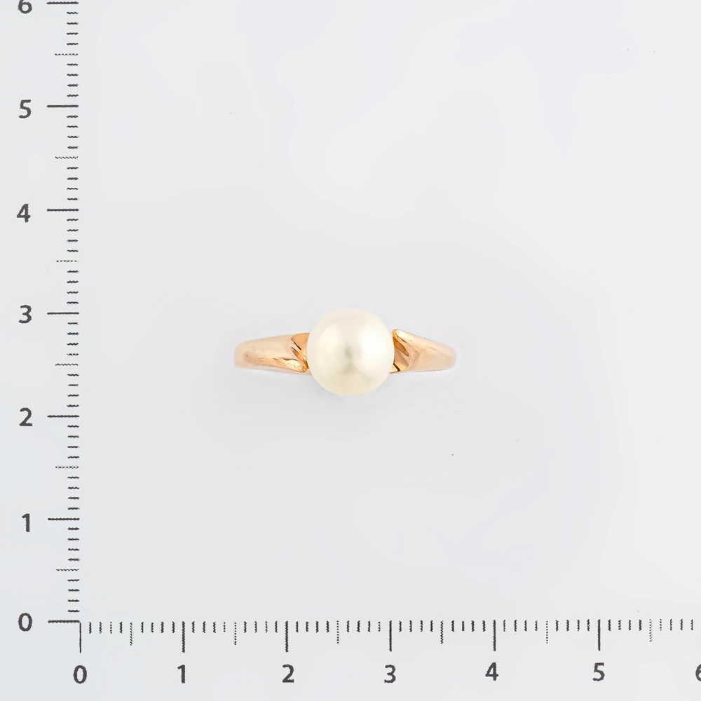 Кольцо с культивированным жемчугом из красного золота 585 пробы Кольцо с культивированным жемчугом из красного золота 585 пробы