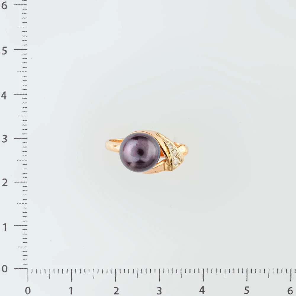 Кольцо с культивированным жемчугом из красного золота 585 пробы Кольцо с культивированным жемчугом из красного золота 585 пробы