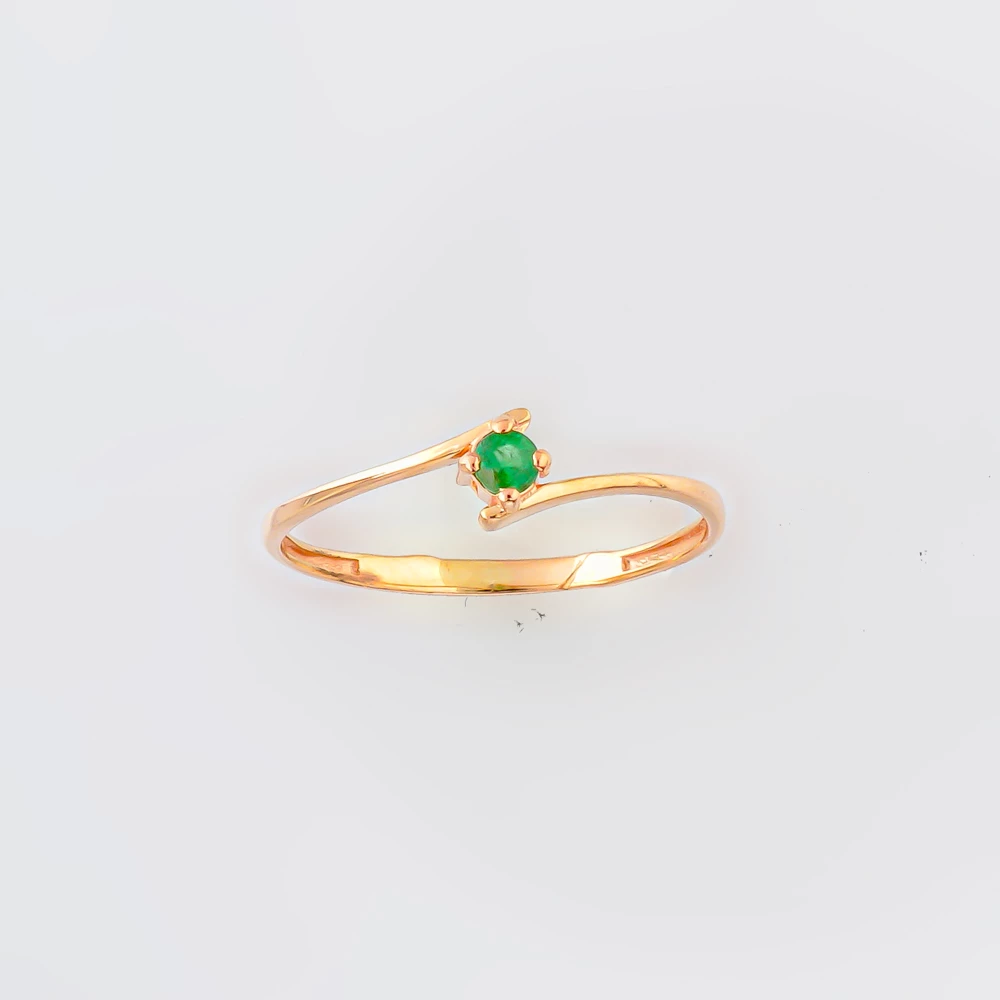 Кольцо с изумрудом из красного золота 585 пробы