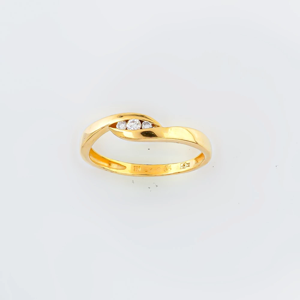 Кольцо с бриллиантом из желтого золота 750 пробы