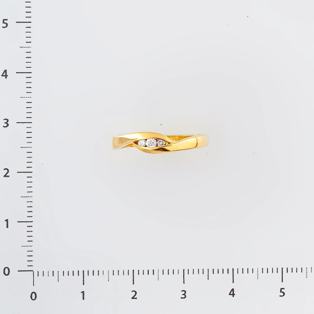 Кольцо с бриллиантом из желтого золота 750 пробы