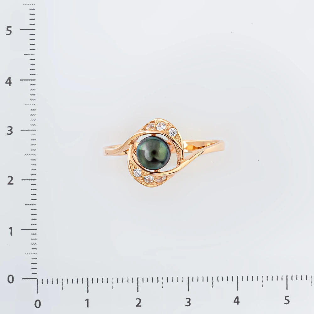 Кольцо с культивированным жемчугом из красного золота 585 пробы Кольцо с культивированным жемчугом из красного золота 585 пробы