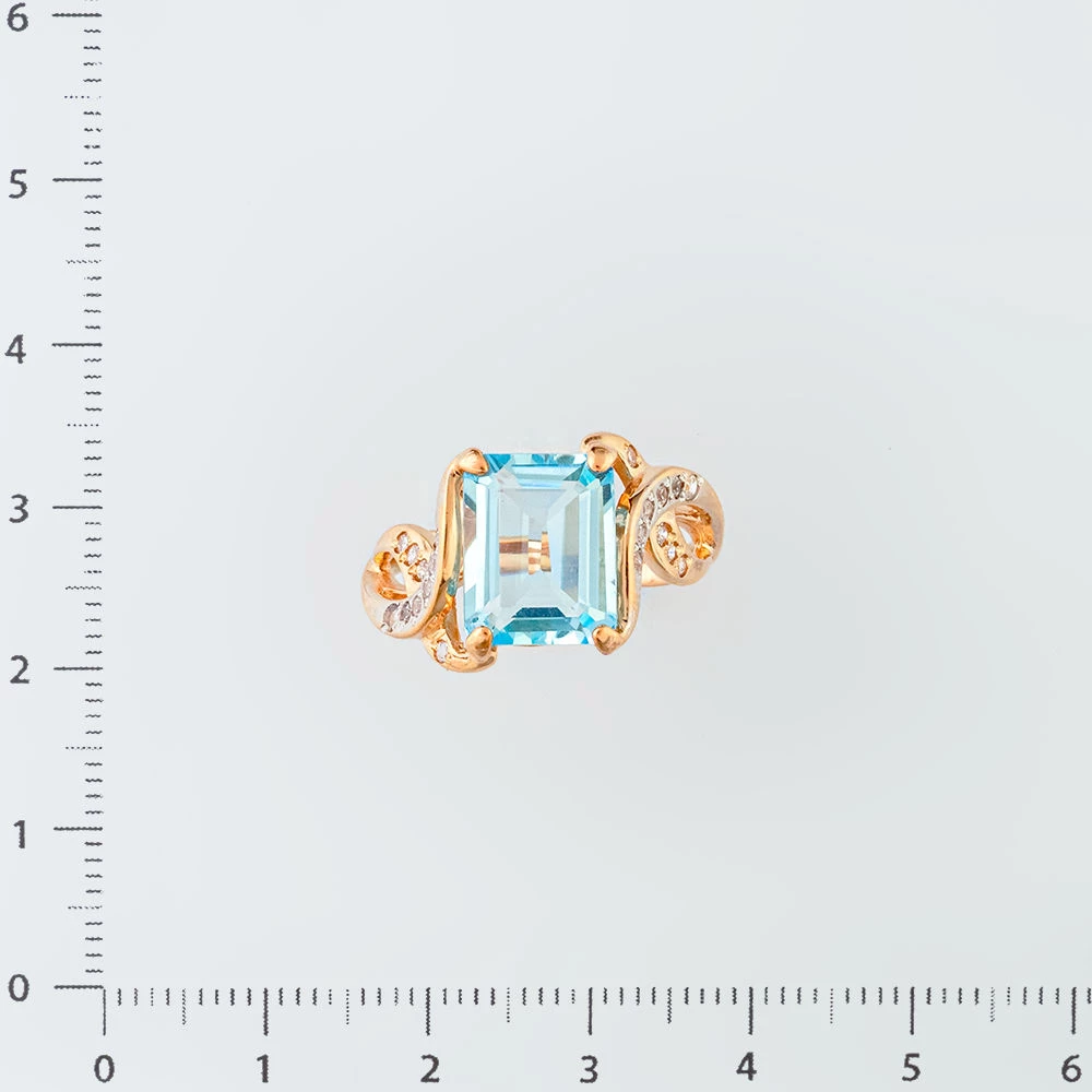 Кольцо с топазом из красного золота 585 пробы Кольцо с топазом из красного золота 585 пробы