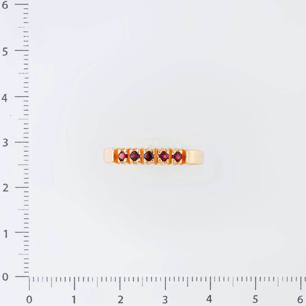 Кольцо с гранатом из красного золота 585 пробы Кольцо с гранатом из красного золота 585 пробы