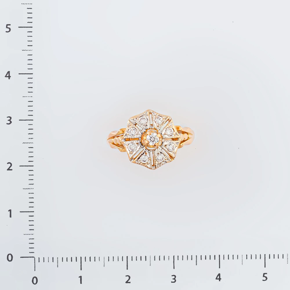 Кольцо с фианитом из красного золота 585 пробы Кольцо с фианитом из красного золота 585 пробы