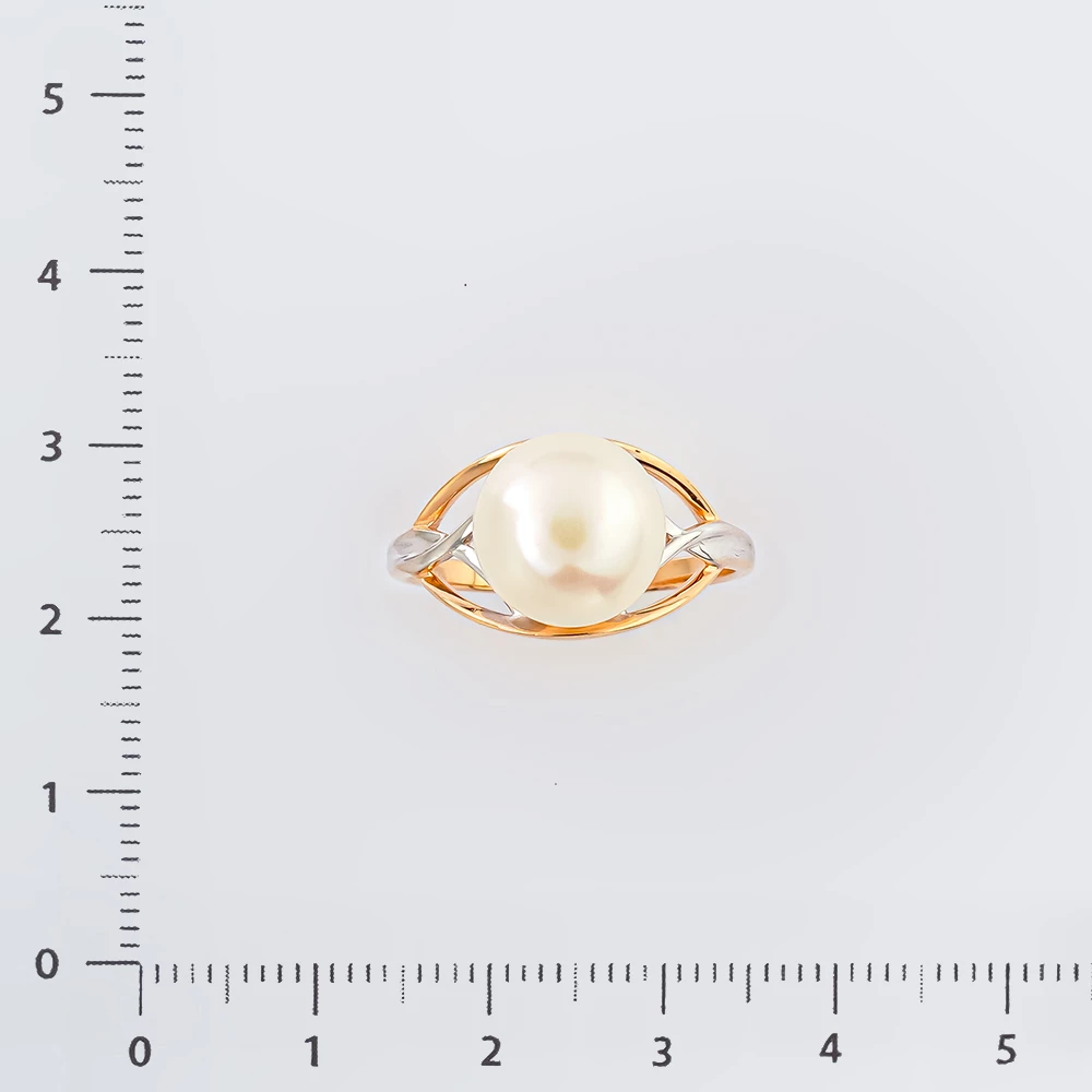 Кольцо с культивированным жемчугом из красного золота 585 пробы Кольцо с культивированным жемчугом из красного золота 585 пробы