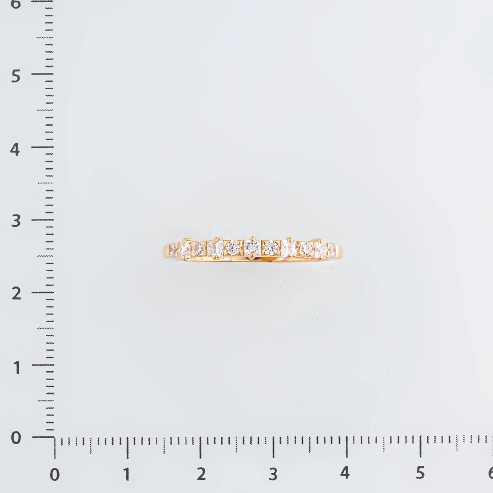 Кольцо с фианитом из красного золота 585 пробы