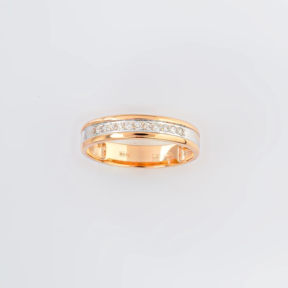 Кольцо с бриллиантом из красного золота 585 пробы