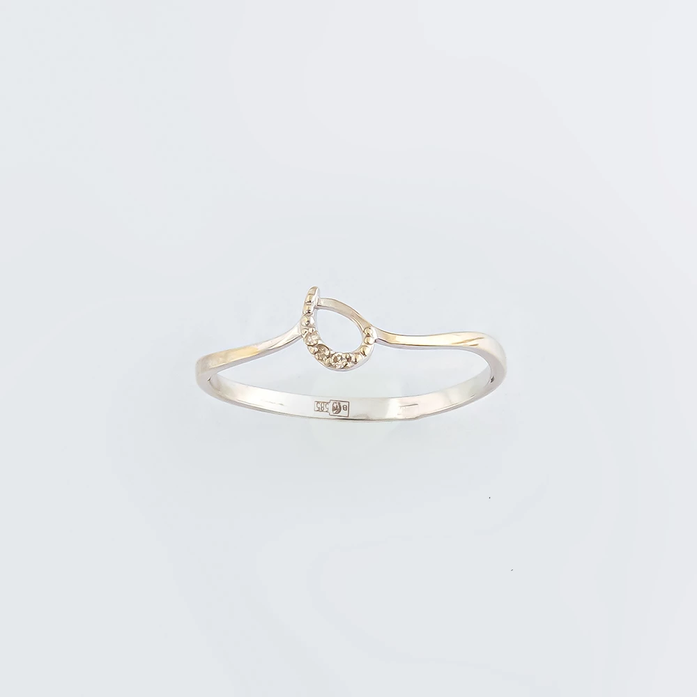 Кольцо с бриллиантом из красного золота 585 пробы