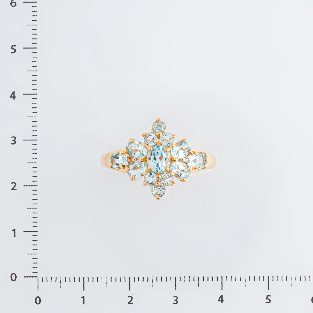 Кольцо с топазом из красного золота 585 пробы Кольцо с топазом из красного золота 585 пробы