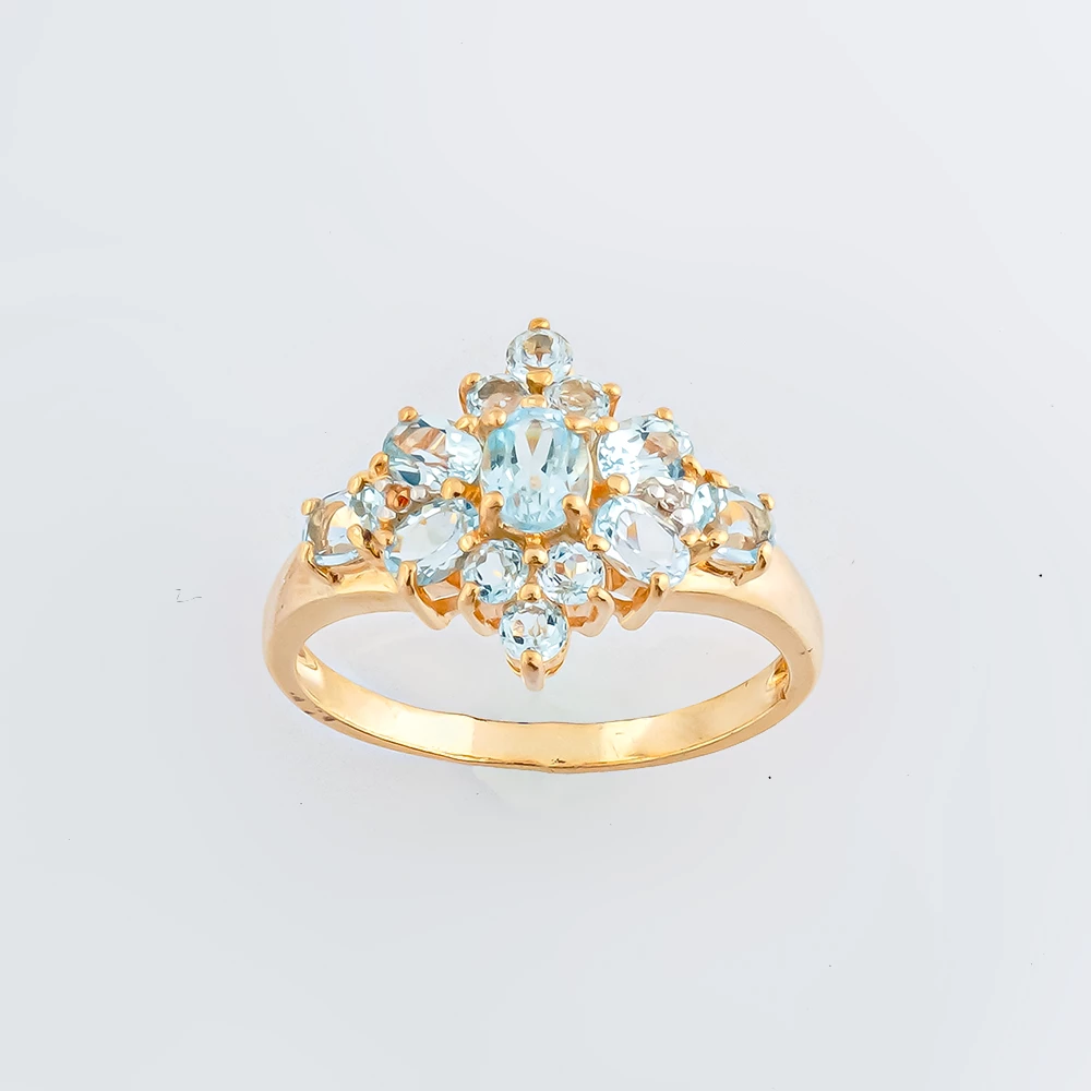 Кольцо с топазом из красного золота 585 пробы Кольцо с топазом из красного золота 585 пробы