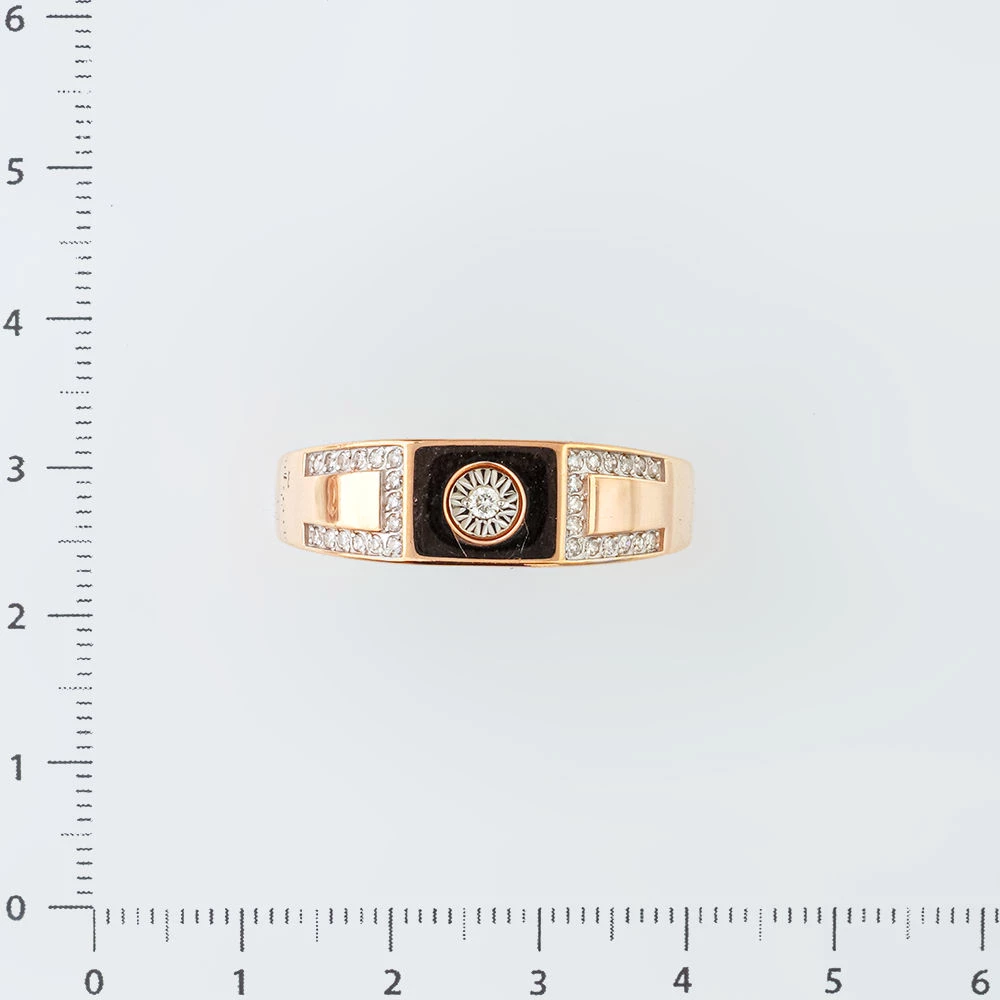 Кольцо с бриллиантом из красного золота 585 пробы 2 Кольцо с бриллиантом из красного золота 585 пробы 2