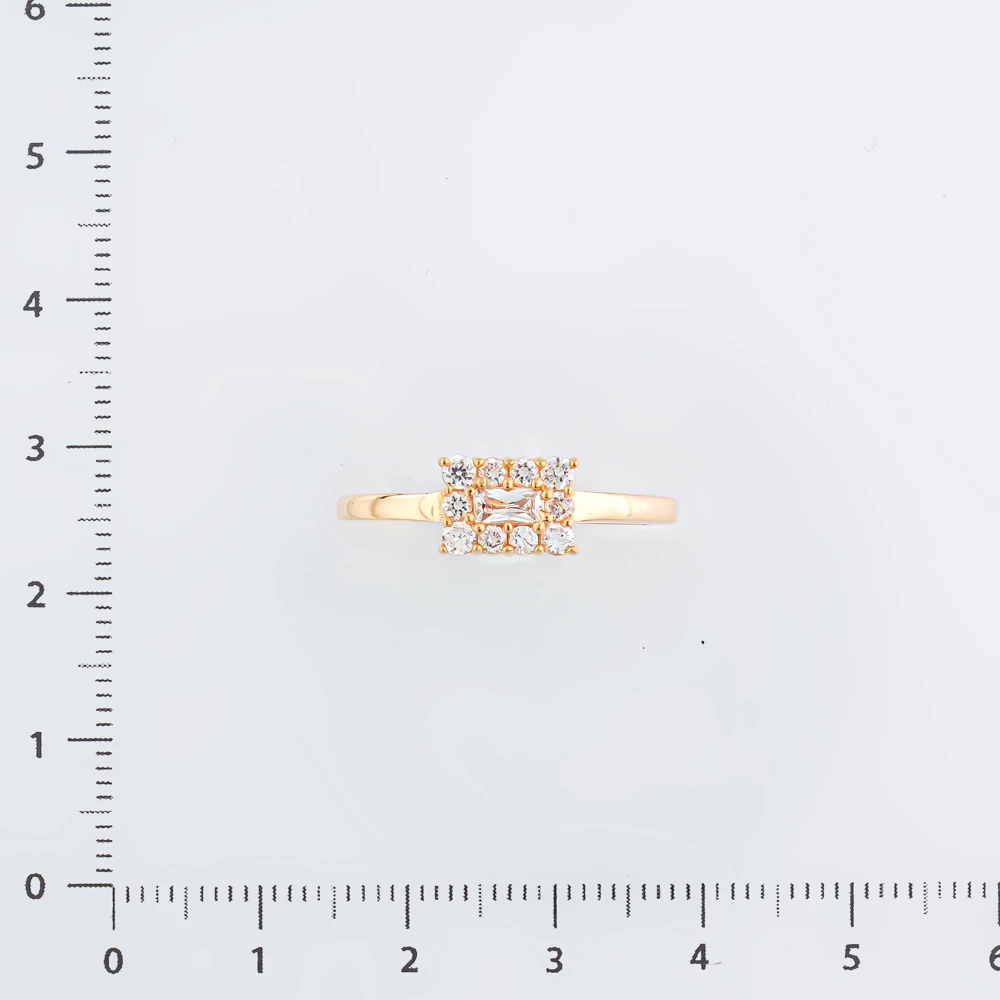 Кольцо с фианитом из красного золота 585 пробы