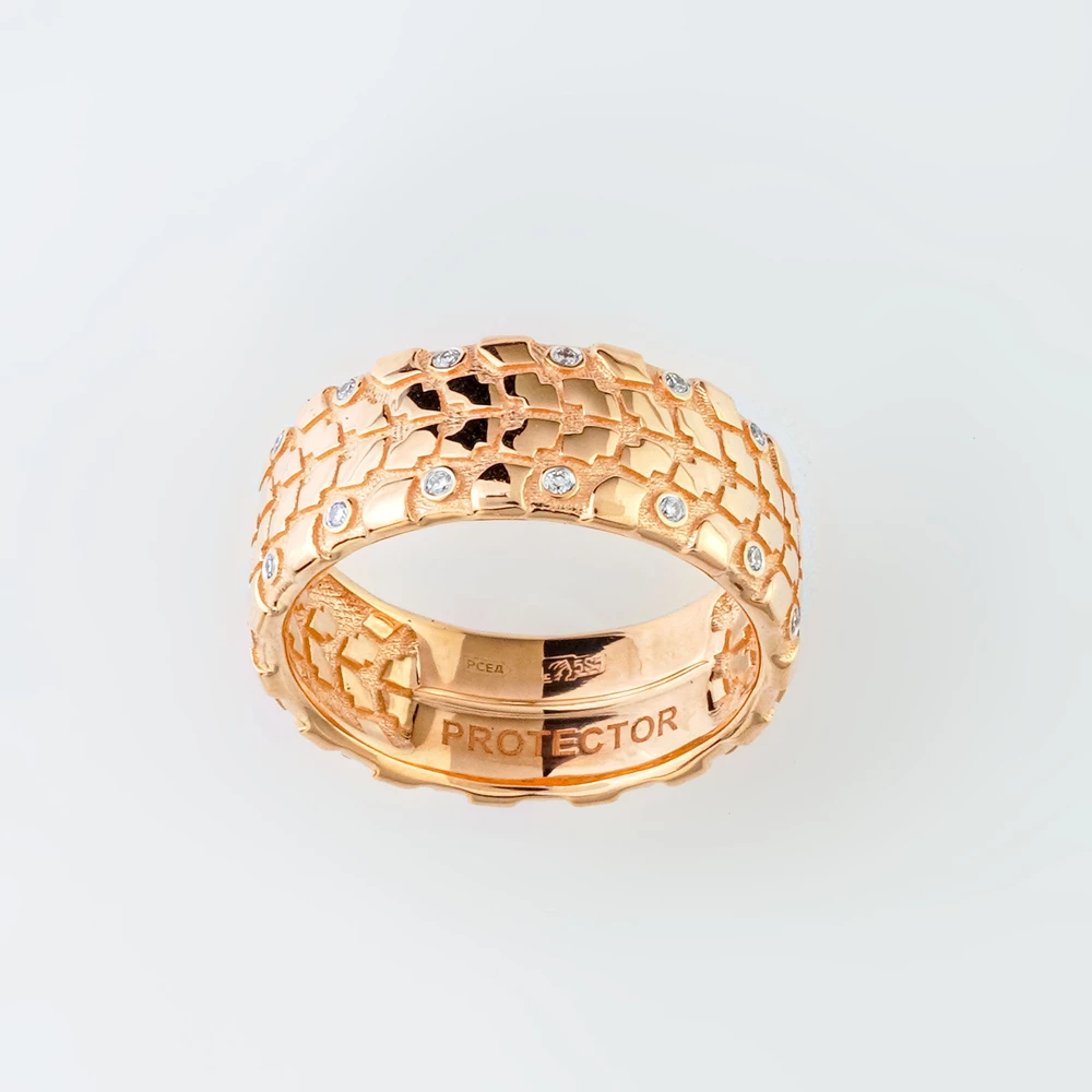 Кольцо с бриллиантом из красного золота 585 пробы