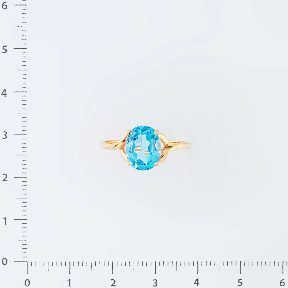 Кольцо с топазом из красного золота 585 пробы Кольцо с топазом из красного золота 585 пробы