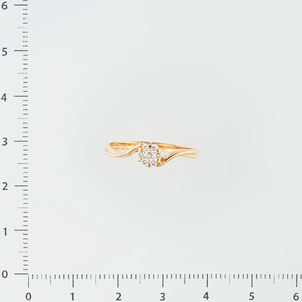 Кольцо с бриллиантом из красного золота 585 пробы