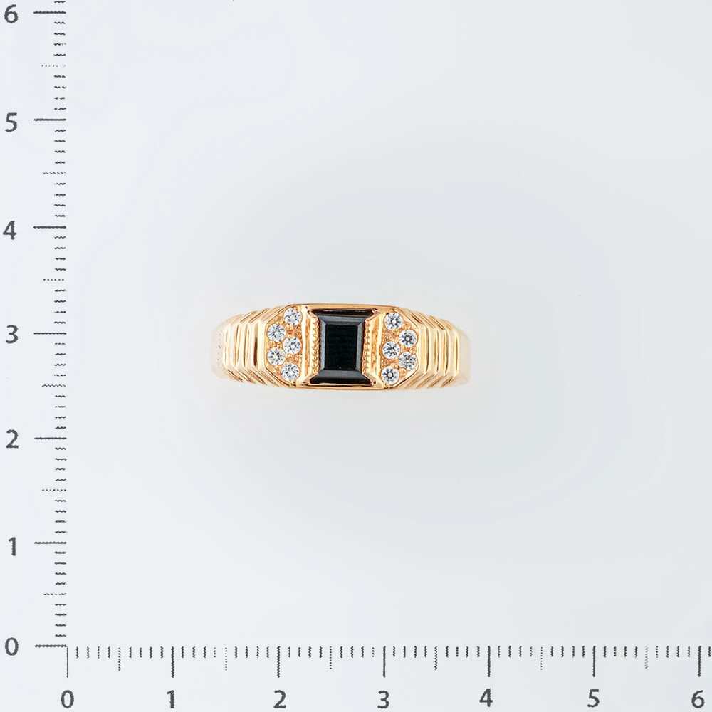 Кольцо с ониксом из красного золота 585 пробы