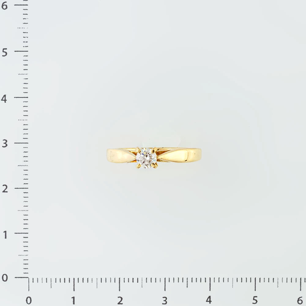 Кольцо с бриллиантом из желтого золота 585 пробы 2