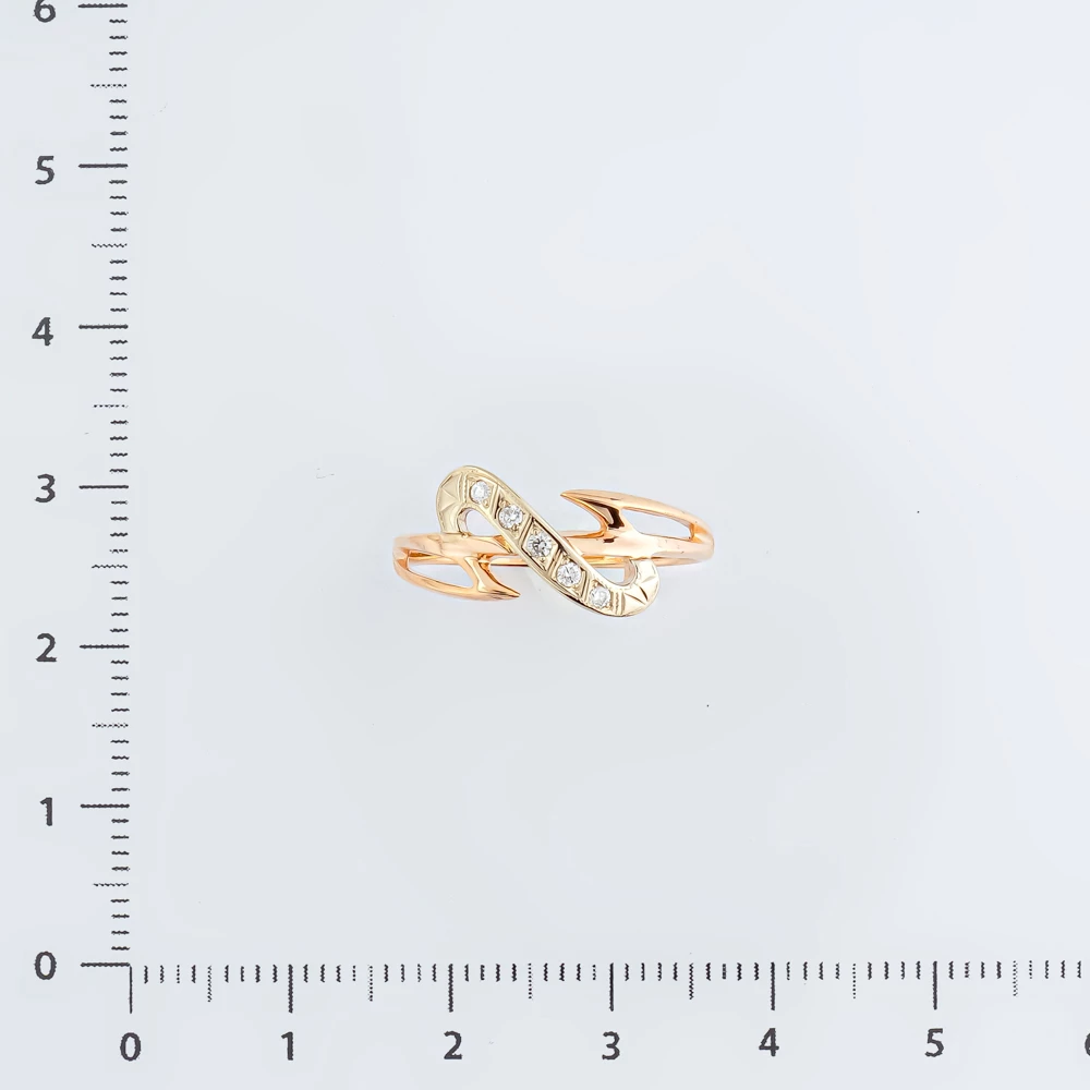 Кольцо с бриллиантом из красного золота 585 пробы