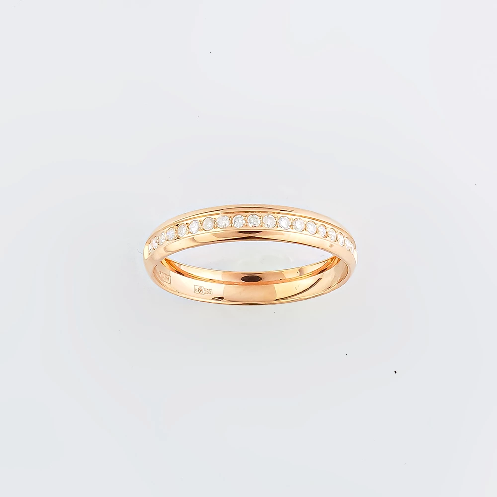 Кольцо с бриллиантом из красного золота 585 пробы