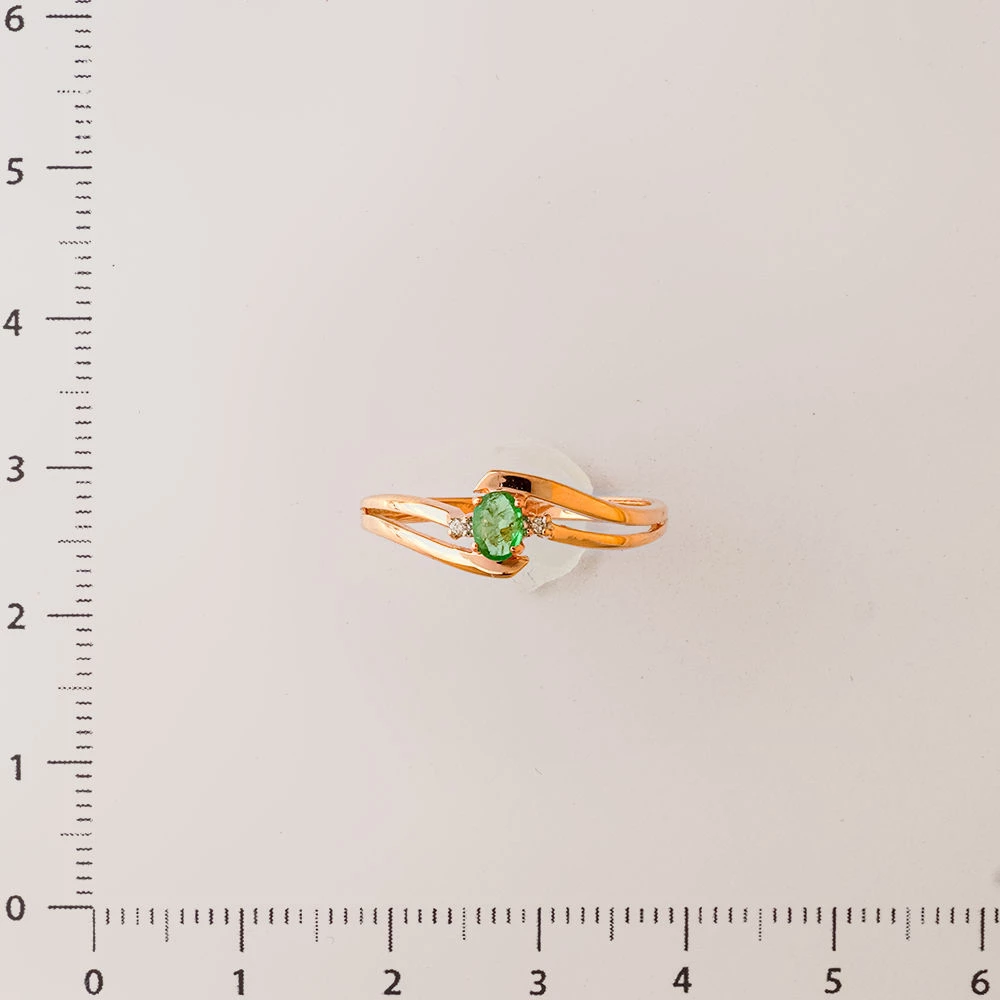 Кольцо с изумрудом из красного золота 585 пробы