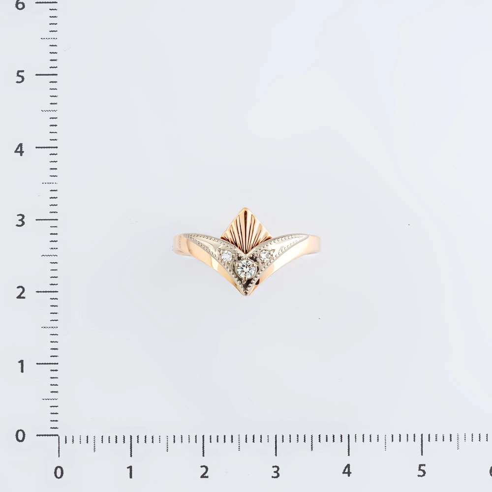 Кольцо с бриллиантом из красного золота 585 пробы