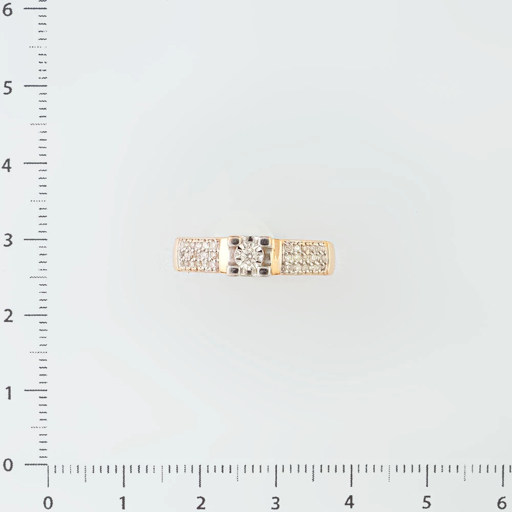 Кольцо с бриллиантом из красного золота 585 пробы