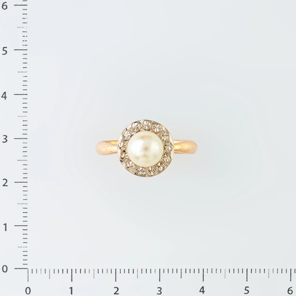 Кольцо с культивированным жемчугом из красного золота 583 пробы Кольцо с культивированным жемчугом из красного золота 583 пробы