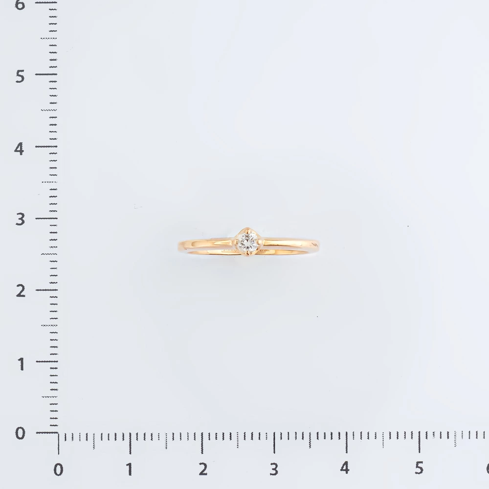 Кольцо с бриллиантом из красного золота 585 пробы