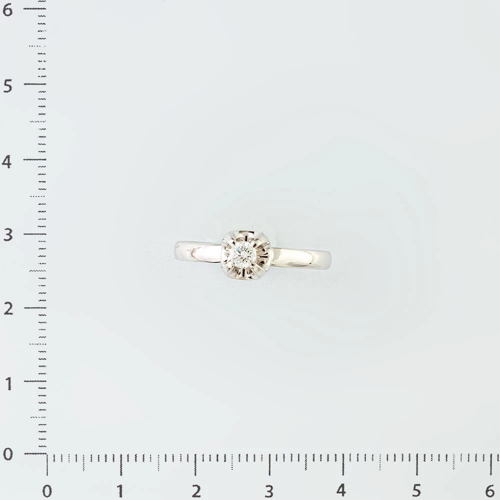 Кольцо с бриллиантом из белого золота 585 пробы 2