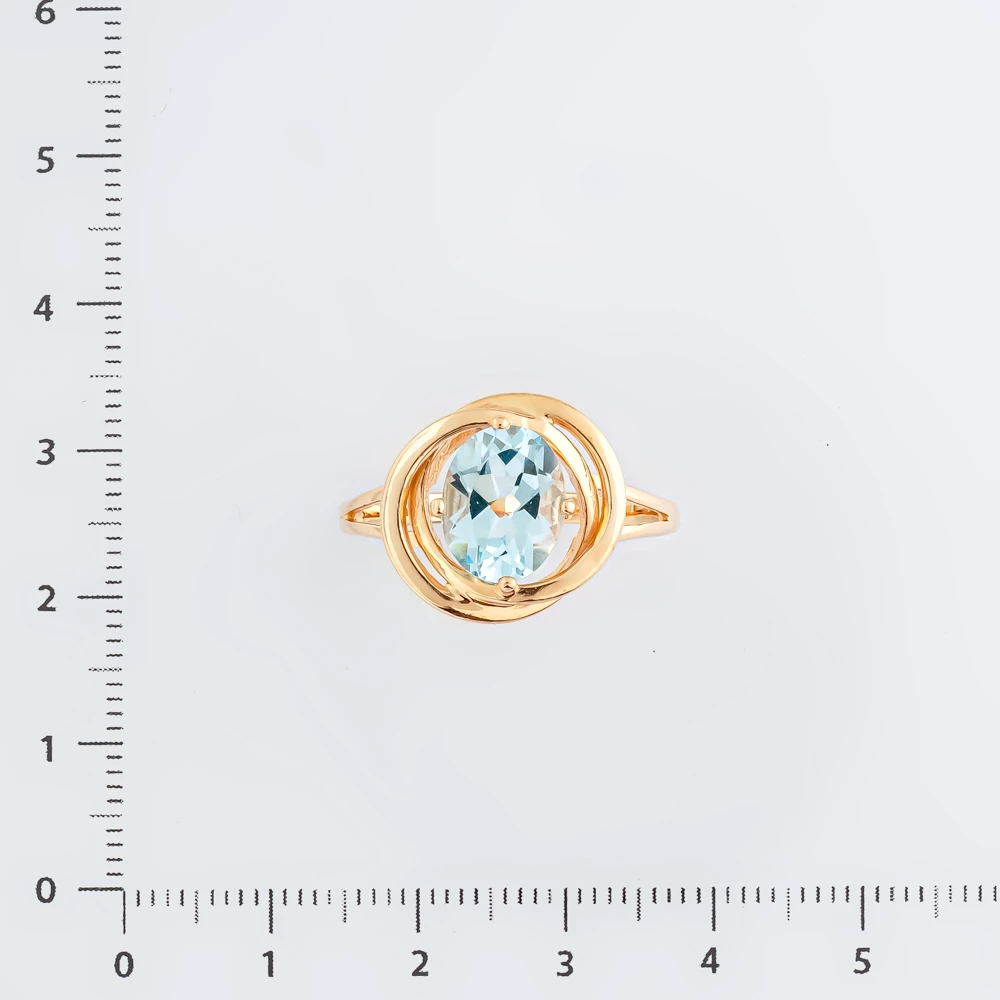 Кольцо с топазом из красного золота 585 пробы Кольцо с топазом из красного золота 585 пробы