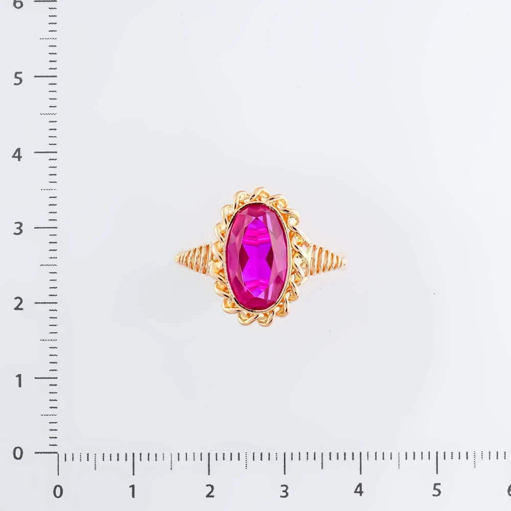 Кольцо с фианитом из красного золота 583 пробы